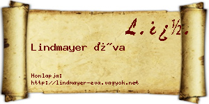 Lindmayer Éva névjegykártya